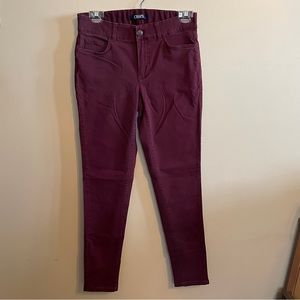 Chaps Skinny Pants Mid-Rise Wine Sz 6